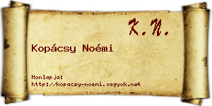 Kopácsy Noémi névjegykártya
